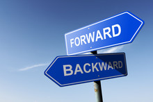Forward And Backward Directions.  Opposite Traffic Sign.