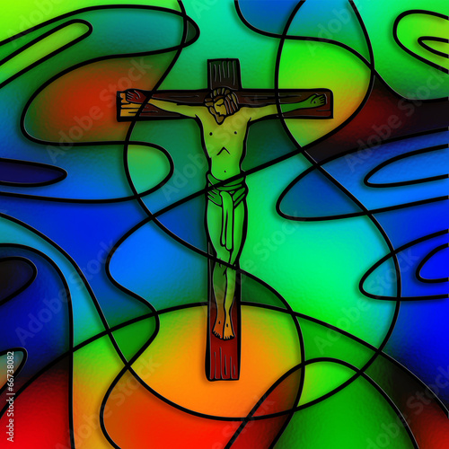 Plakat na zamówienie Stained Glass Crucifixion