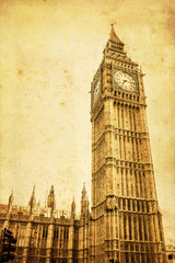 Fototapete - antik texturiertes Bild des Big Ben