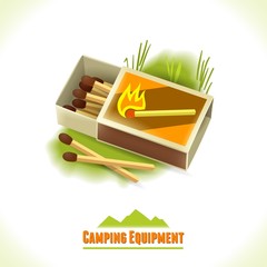 Wall Mural - Camping symbol matches