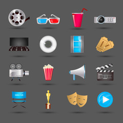 Sticker - Cinema icons set