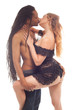 Cute Couple intimately kissing wearing lingerie
