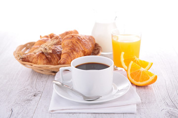 Wall Mural - coffee, orange juice and croissant