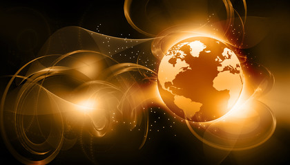 digital world on abstract background .