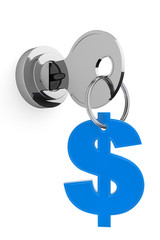 Aufkleber - Key to Money Concept. Key and dollar sign