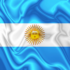 Argentina Waving Silk Flag