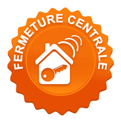 Poster - fermeture centrale sur bouton web denté orange