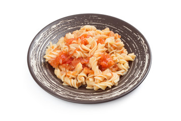 Canvas Print - fusilli pasta with tomato sauce