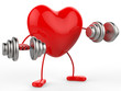 Weights Heart Shows Get Fit And Aerobic