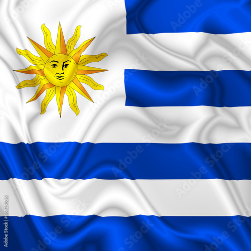 Uruguay Waving Silk Flag