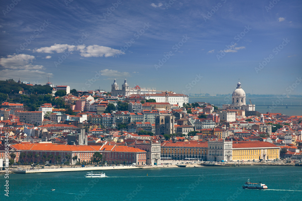 View of Alfama and Graca, cityscape of Lisbon, Portugal, Europe - obrazy, fototapety, plakaty 