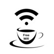 Tasse Schwarz Free Wifi
