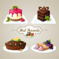 Wall Mural - Sweets dessert set