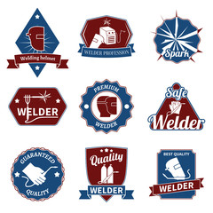 Wall Mural - Welder labels set