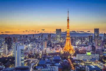 Fototapete - Tokyo Japan City Skyline