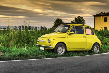 Wall Mural - Small vintage italian car Fiat Abarth