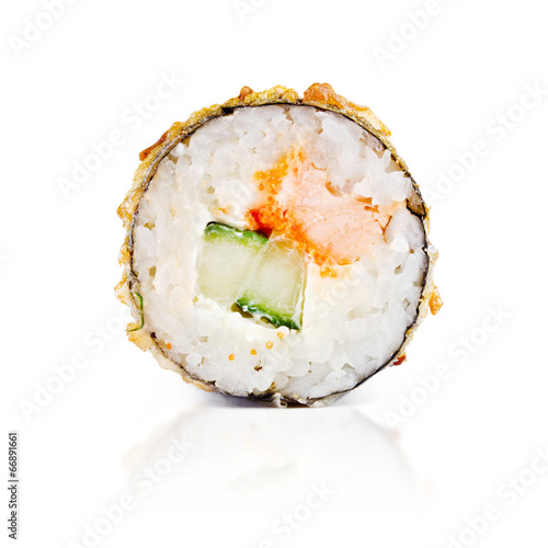 Fotoboard na płycie Tradycyjne japońskie sushi świeże bułki na białym tle