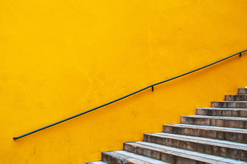 Yellow wall and stairs