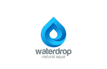 Poster - Water drop abstract infinite looped vector logo design