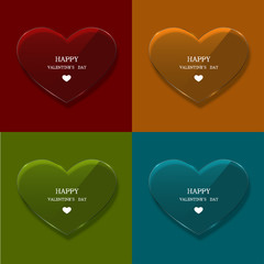 Wall Mural - vector glass heart set on sample background