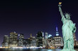 Manhattan Skyline and The Statue of Liberty