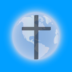 Wall Mural - Vector silhouette of the globe.