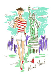 Fashion girl in New York