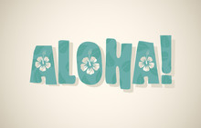 Vector Aloha Word In Retro Colors