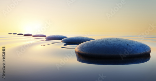 Naklejka na drzwi Steine im Wasser 2