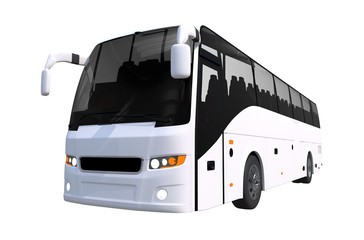Wall Mural - white tour bus isolated