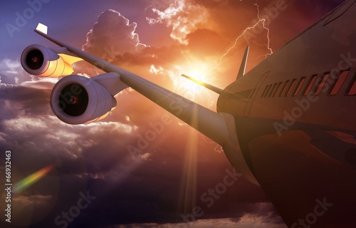 Obraz w ramie Airplane Journey Air Travel