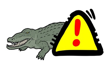 Sticker - Danger crocodile