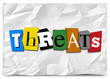 Threats Word Cut Out Letters Ransom Note Risk Danger Warning