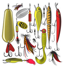 Set Of Artificial Fishing Lures