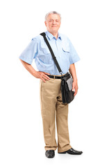 Sticker - Full length portrait of a mature mailman