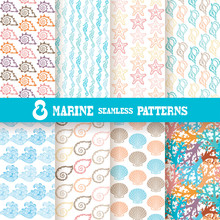 8 Marine Seamless Patterns