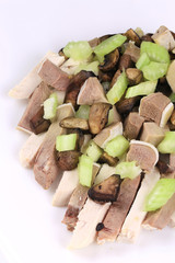 Sticker - Meat salad with mushrooms.