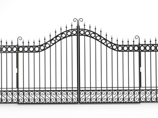 Black iron gate