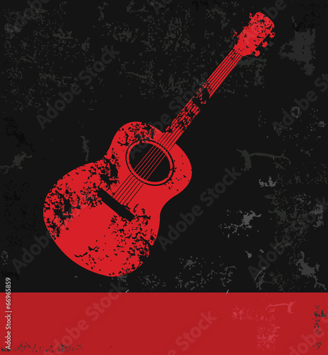 Fotoboard na płycie Symbol gitara, wektor grunge