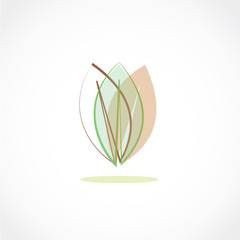 Canvas Print - leaf icon vector