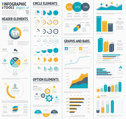 Aufkleber - Large infographic vector elements template designers collection
