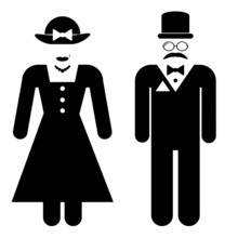 Male And Female Restroom Symbol Icons