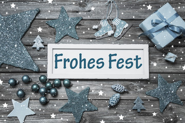 Fototapete - Frohes Fest - Weihnachtliche Grußkarte im Shabby Chic Style