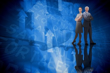 Aufkleber - Composite image of serious business team