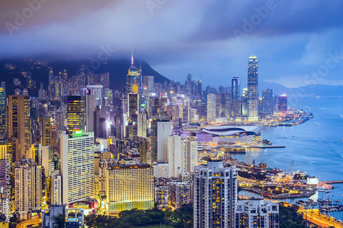 Naklejka samoprzylepna Hongkong Chiny panoramę miasta
