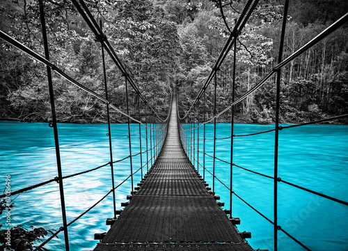 Fototapeta na wymiar suspension bridge