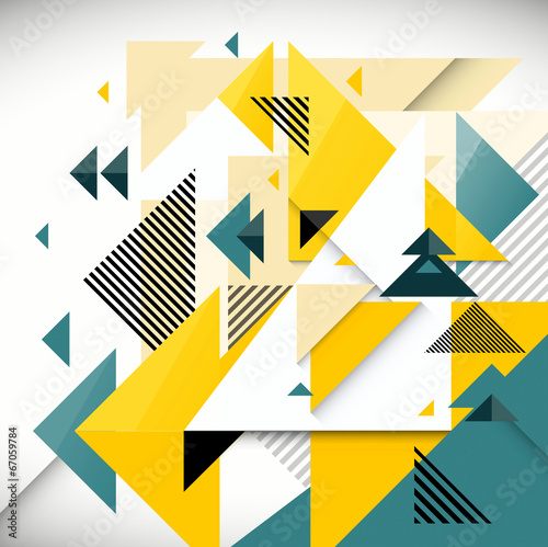 Obraz na płótnie canvas trzyczęściowy "tryptyk" Abstrakcyjne tło geometrii