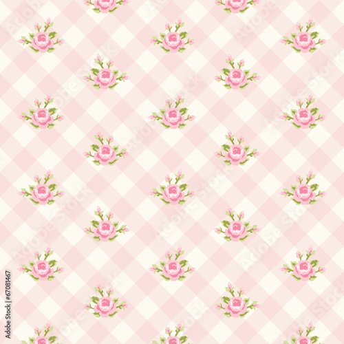 Retro rose pattern 6 Poster Mural XXL