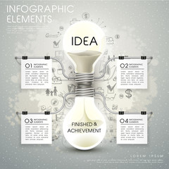 Canvas Print - vector bulb hourglass infographic elements