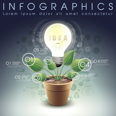 Canvas Print - idea bulb potted infographic elements